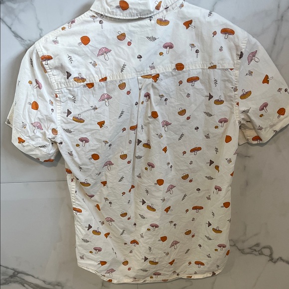 Nordstrom Youth Tan Shirt with Orange and Pink Mushroom Accents - Picture 3 of 4